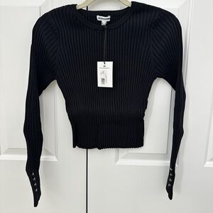 Solid & Striped Landman Sweater Top in Black